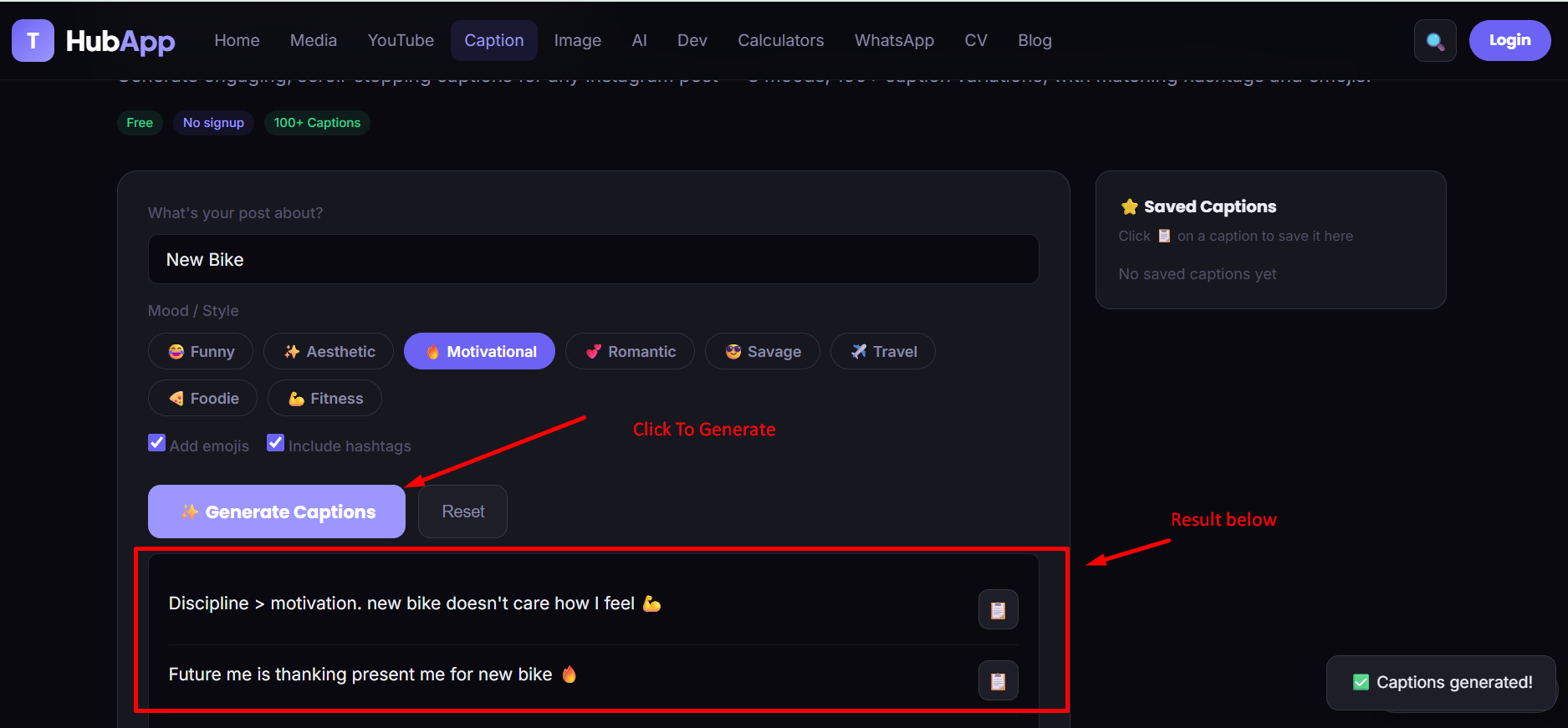 Step 4 — generate captions